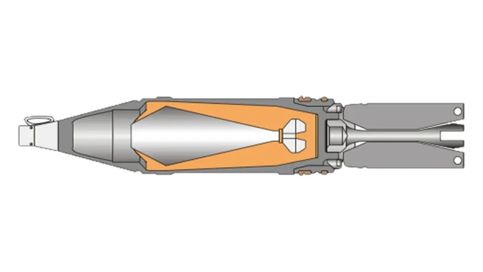 100 mm HEAT-T shell M69, technical section