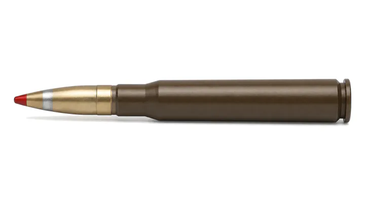 12.7x99 mm API-T cartridge with steel case, bullet X6T