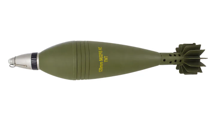 120 mm M62P8 HE mortar bomb