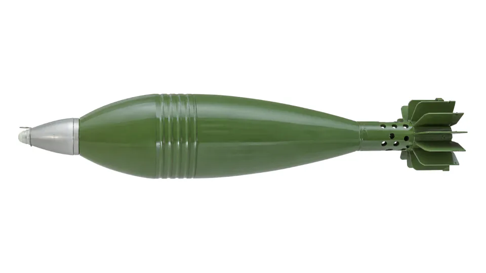 120 mm M64P4 white phosphorus smoke mortar bomb