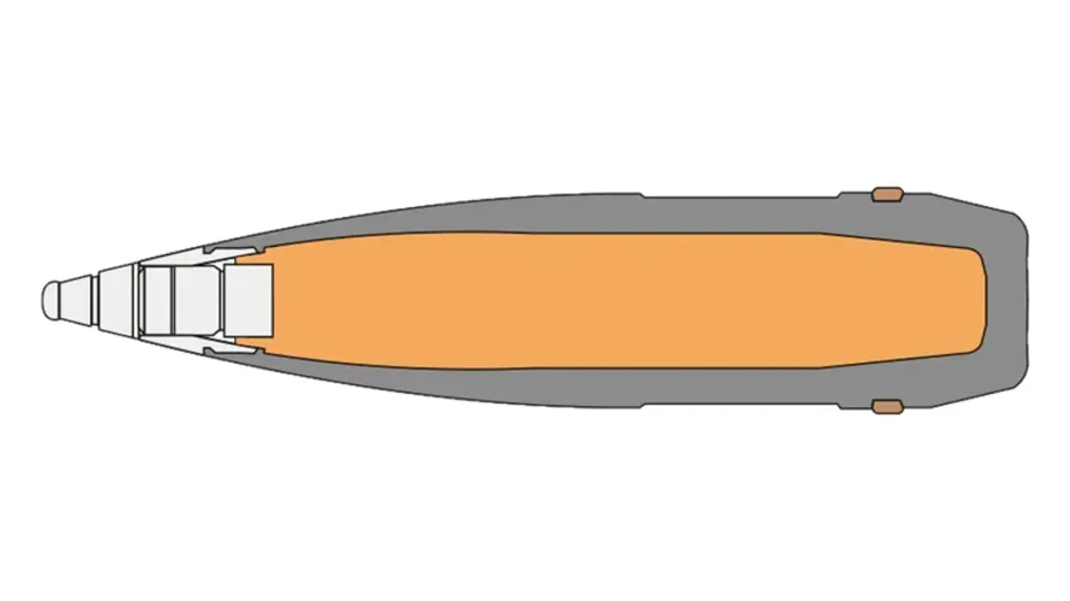122 mm HE shell TF-462A1 for howitzer M38, sectioned