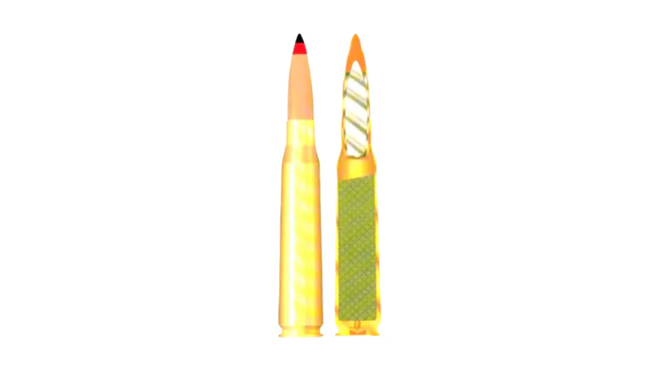 12.7 x 108 mm API (B-32), complete and sectioned reference