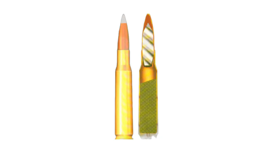 12.7 x 99 mm API M8, complete and sectioned reference