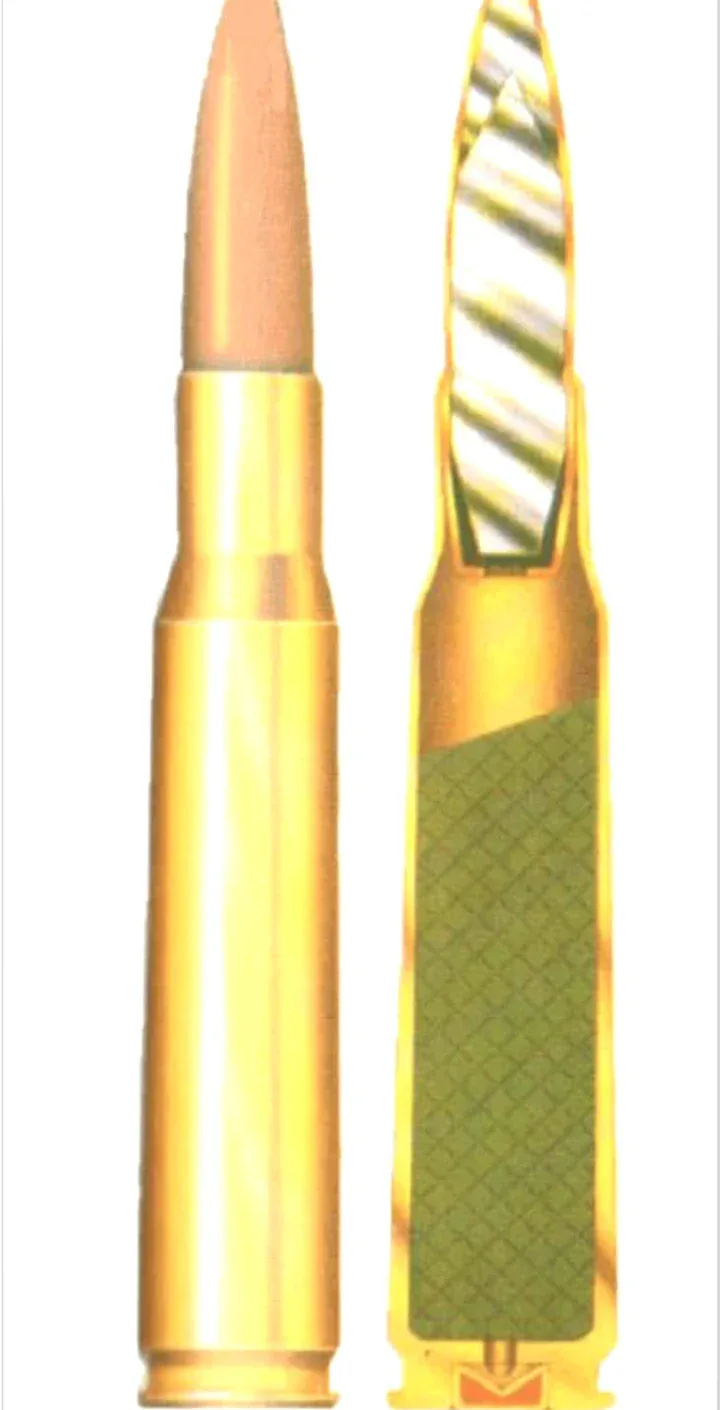 12.7 x 99 mm Ball M33, sectioned