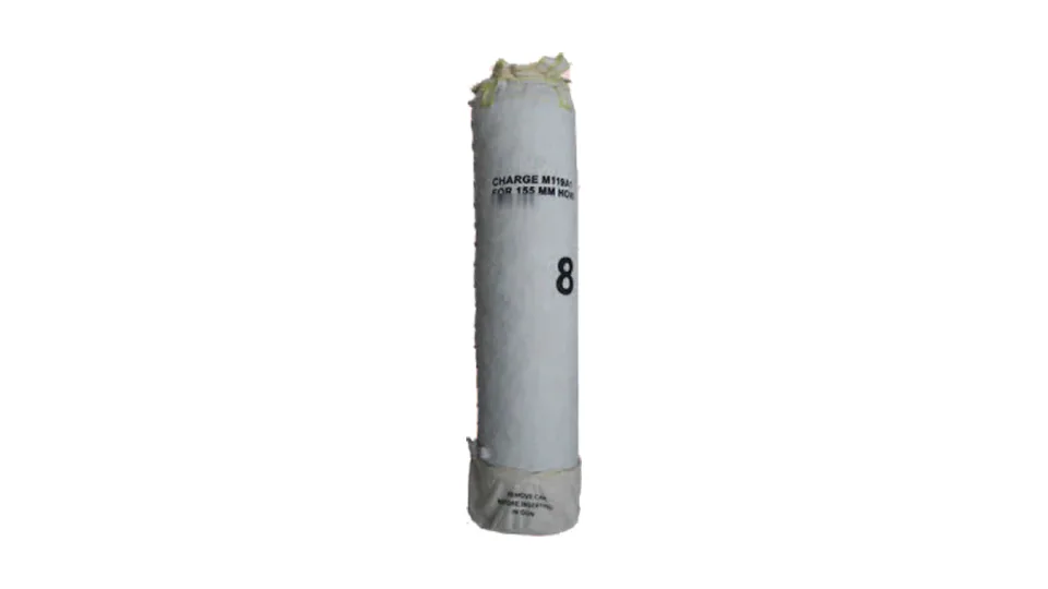 155 mm HE round M107 with propellant charge M119A1, propellant charge M119A1