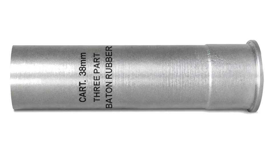 38 mm Cartridge with Three-Part Rubber Baton
