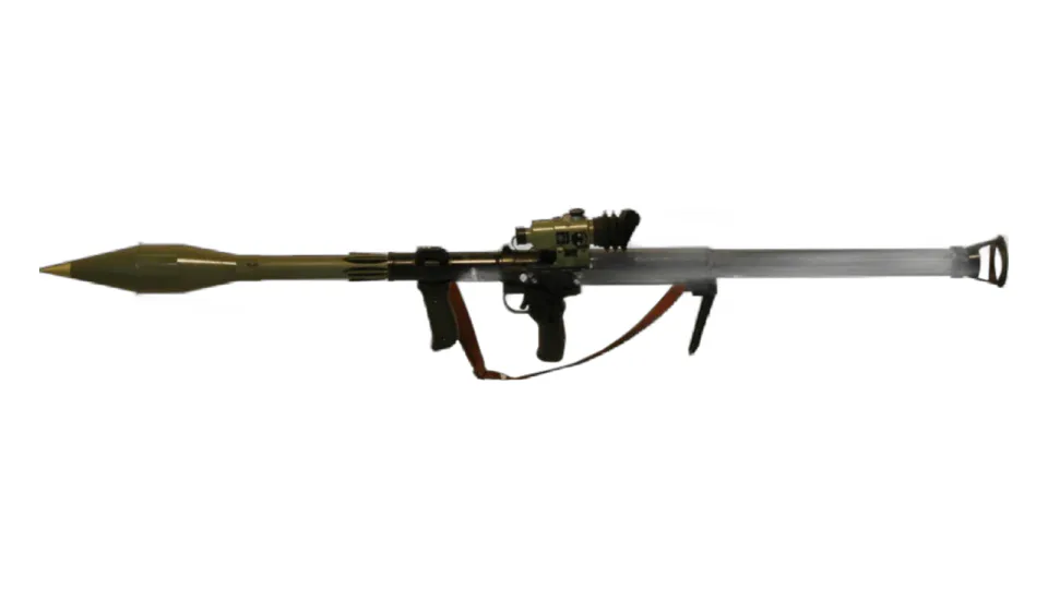 44 mm hand-held antitank rocket launcher, loaded with rocket