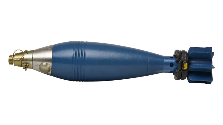 60 mm M73P1 white phosphorus smoke mortar bomb