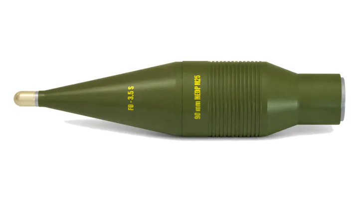 90 mm shaped-charge fragmentation warhead HEDP M25
