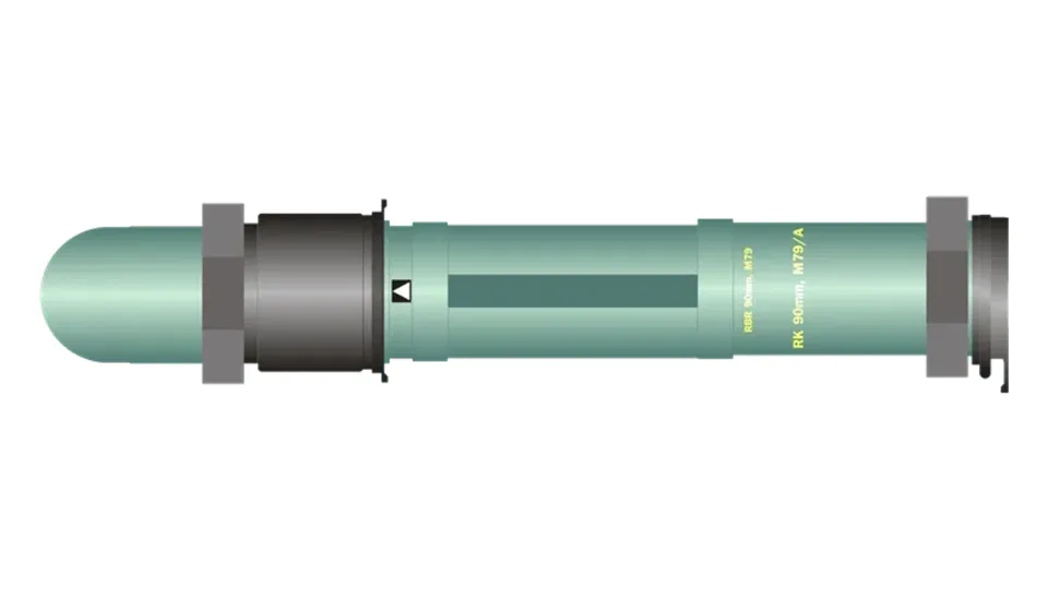 90 mm M79A HEAT Hand Rocket, in transport container
